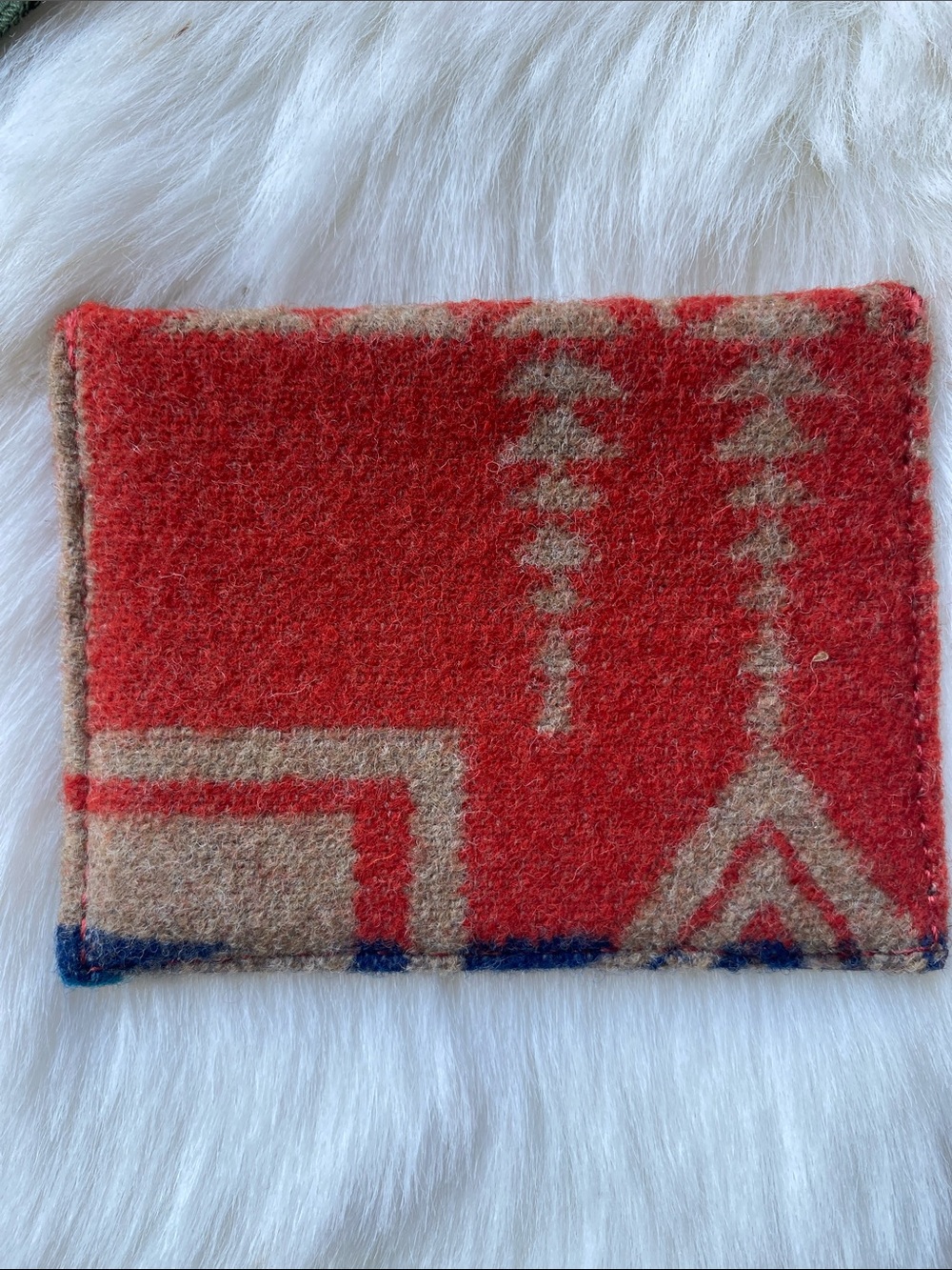 Pendleton Brown Leather Card Holder with Geometric Embossing